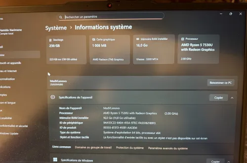 Lenovo ThinkPad E14 Gen 5 Ryzen 5 / 16Go RAM / 256Go SSD