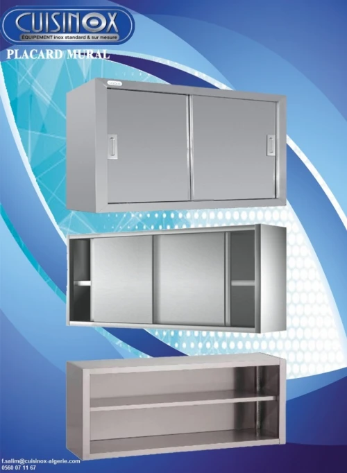 RAYONNAGE EN INOX TABLE DE TRAVAIL EN INOX PLONGE EN INOX CHARIOT EN INOX 