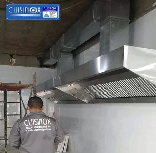Hotte murale d'extraction entièrement inox avec filtres sans moteur