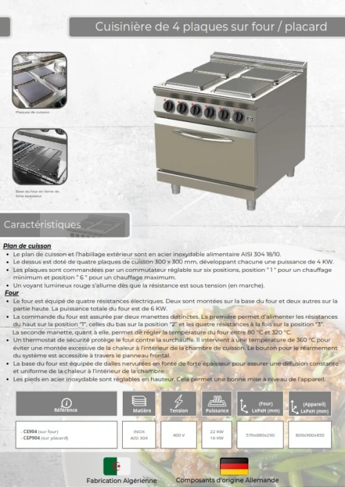 EQUIPEMENT DE CUISINE PROFESSIONNEL