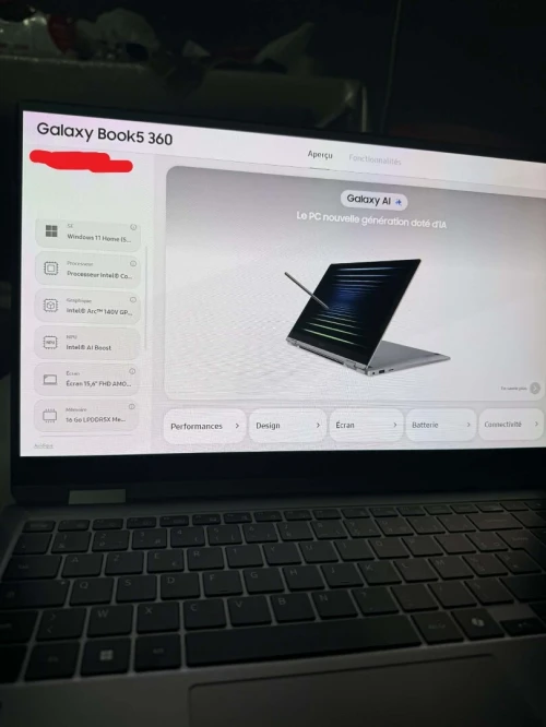 Samsung Galaxy Book 5 360 - Ultra 7 - 16GB lpddr5x - 512GB NVME - Oled - Neuf Jamais Utilisé