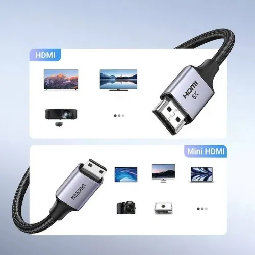 Cable Mini HDMI to HDMI [8K] 2m UGREEN Original REF: HD163 [P/N: 15515]