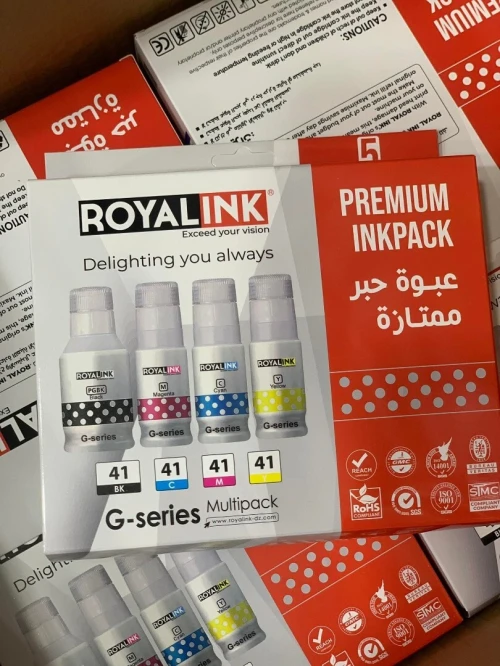 Jeux de 4 bouteilles d'encre CANON Gi-41 Royalink