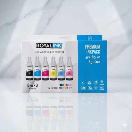 Jeux de 6 bouteilles d'encre 673 Royalink