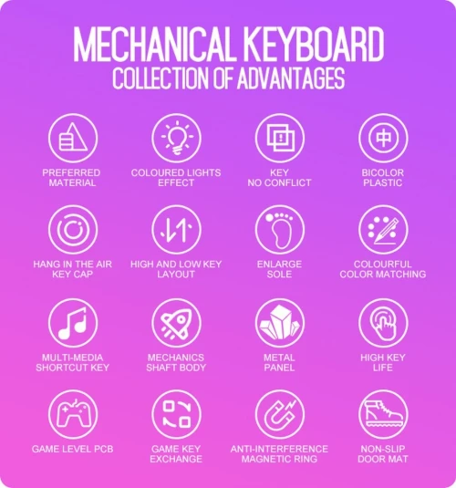 Clavier Gamer mécanique XUNFOX K80 - AZERTY & QWERTY - RGB - Anti-Ghosting