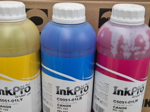 Jeux de 3 bouteilles d'encre Inkpro 1L pour Traceur Canon C5051 [DAY] PFI102 PFI107 PFI120