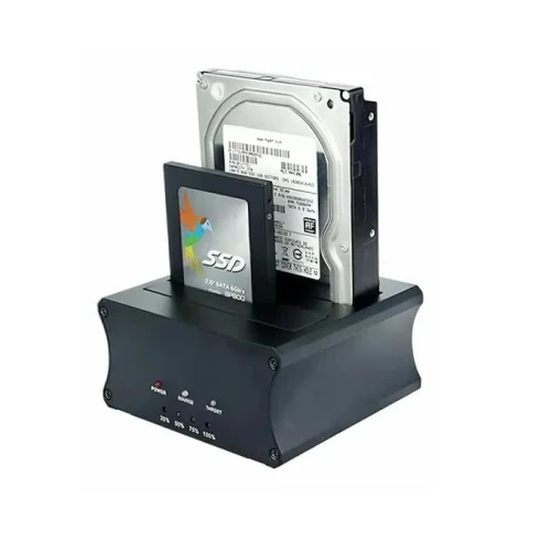 Station d'Accueil Double Disques Durs SATA 2,5/3,5 SSD USB 3.0 avec Clonage Offline