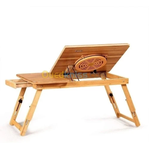 Table & Refroidisseur avec Ventilateurs en Bois pour Laptop et mac Pliable & Réglable BM92 BAMBOO