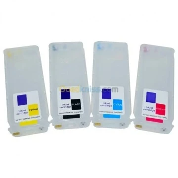 Cartouches rechargeables pour traceur  HP 10 / 82 - 4 couleurs 280 ml pour DesignJet 500, 510, 800