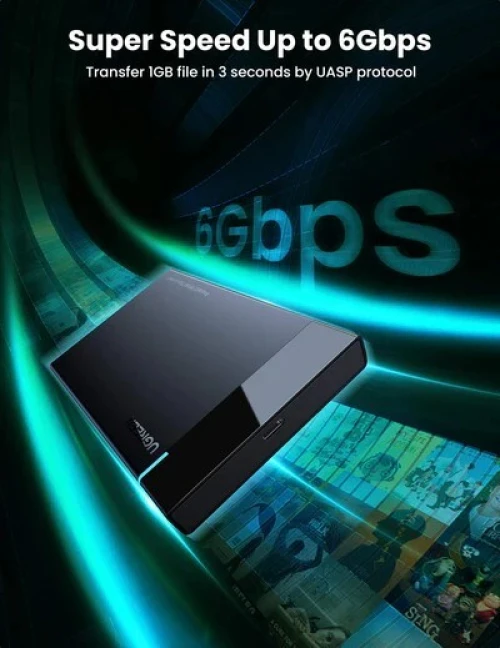 Rack UGREEN 2.5'' USB-C to USB 6Gbs REF: US221 [P/N: 50743]