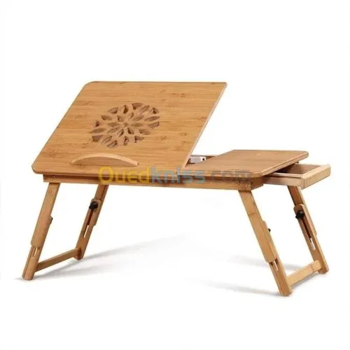Table & Refroidisseur avec Ventilateurs en Bois pour Laptop et mac Pliable & Réglable BM92 BAMBOO