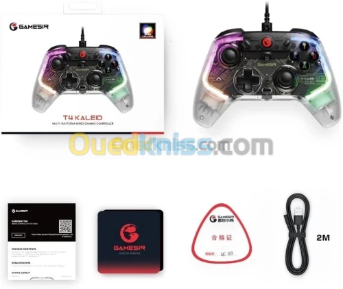  PROMOTION MANETTE FILAIRE GAMESIR T4 KALEID RGB (PC, SWITCH, ANDROID) Original