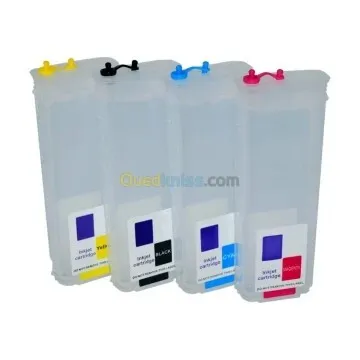 Cartouches rechargeables pour traceur  HP 10 / 82 - 4 couleurs 280 ml pour DesignJet 500, 510, 800