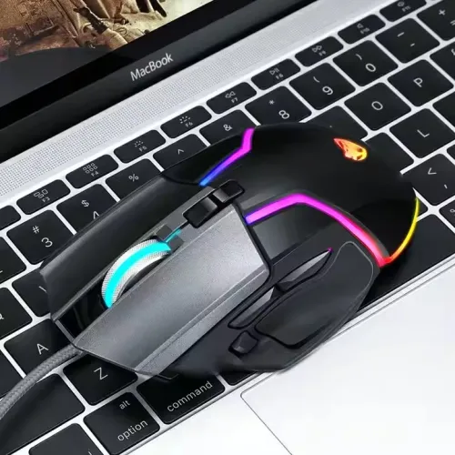 souris gaming mécanique Thunder Wolf V11avec 8 Boutons avec coc interchangeable 