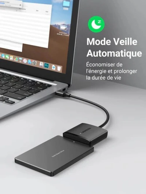 Adaptador UGREEN SATA (disque dur) to USB3.0 5Gbs REF: CM257 [P/N: 60561] pour mac et SSD