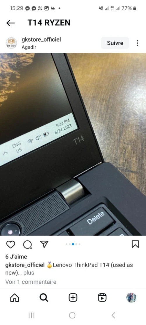 THINKPAD T14 RYZEN 7-4750U 16G 256SSD