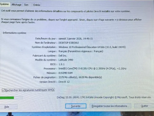 DELL LATITUDE E5470 / INTEL I5 6EME / 8 G / 128 / 14 FHD+CARTABLE