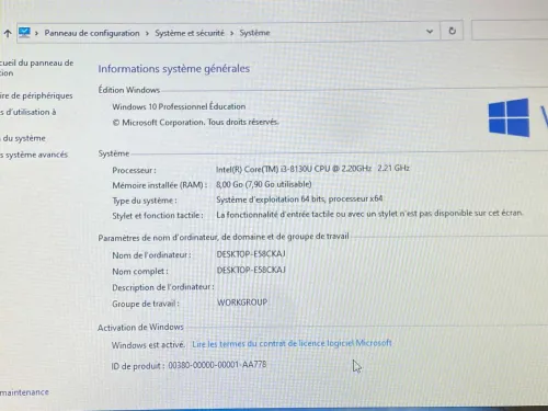 DELL LATITUDE E5470 / INTEL I5 6EME / 8 G / 128 / 14 FHD+CARTABLE