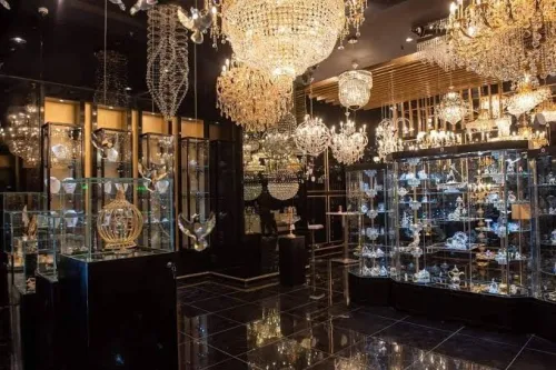 Lustre veilleuse et spot en cristal 