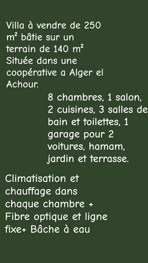 Vente Villa Alger El achour