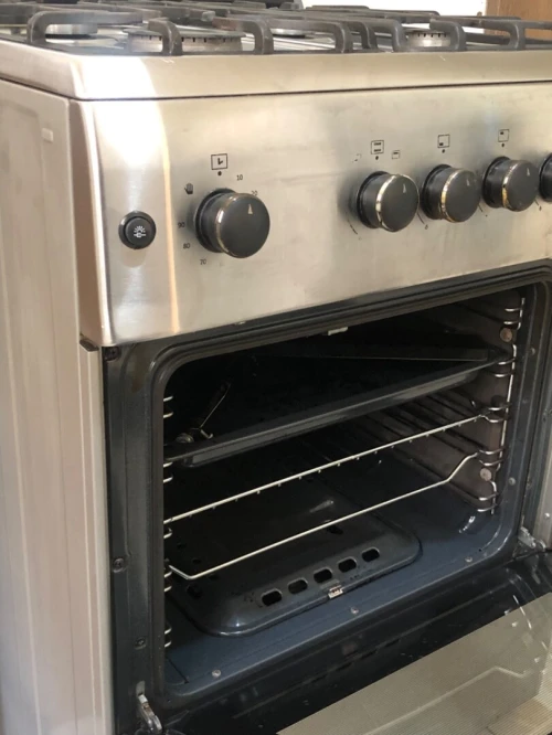 Cuisinière Bleu Monde Gaz, Inox, Ventilée.