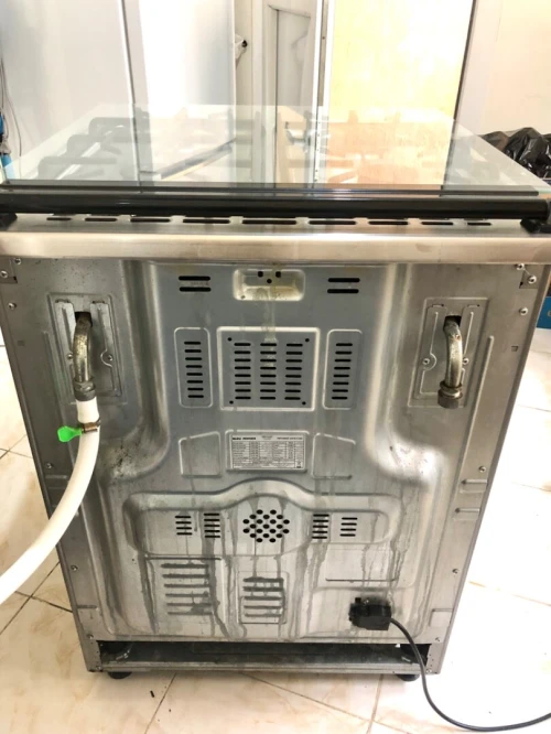 Cuisinière Bleu Monde Gaz, Inox, Ventilée.