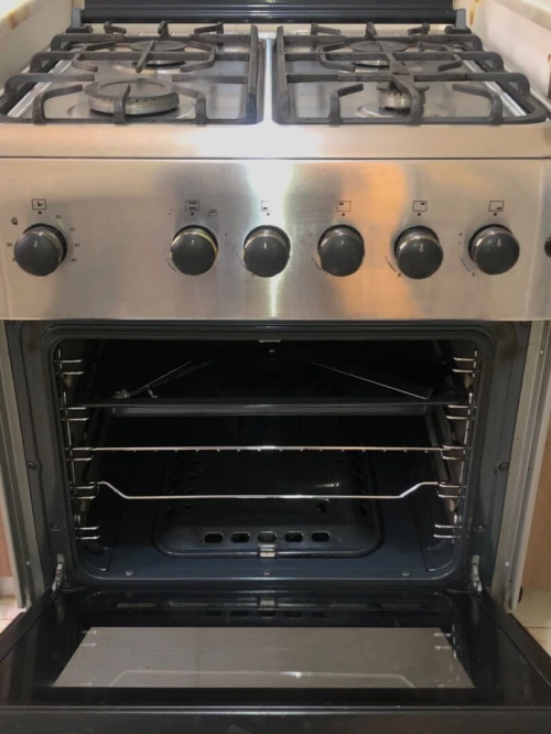 Cuisinière Bleu Monde Gaz, Inox, Ventilée.