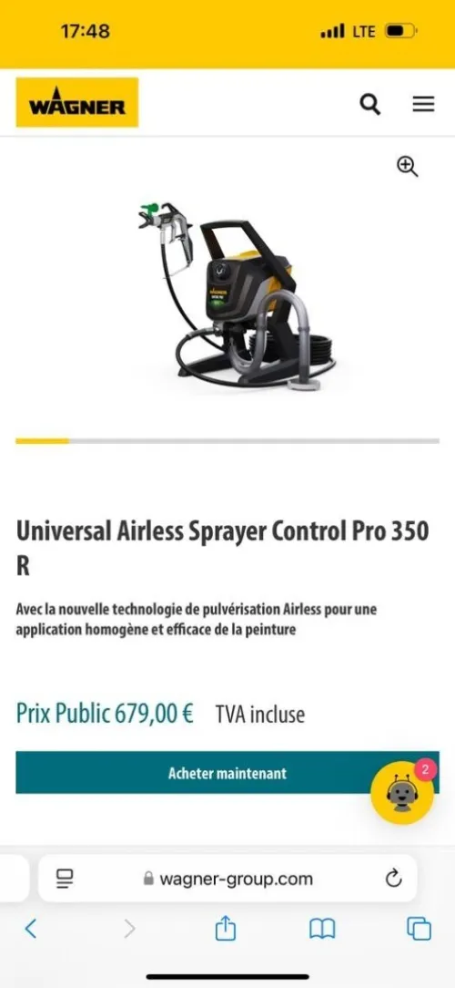 Wagner airless sprayer control pro 350r