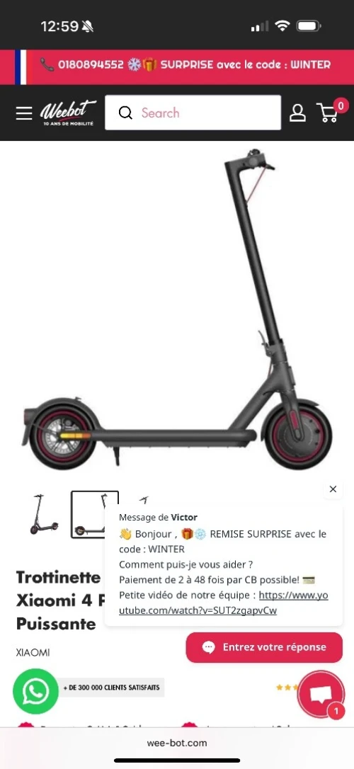 Trottinette électrique, Xiaomi 4 pro