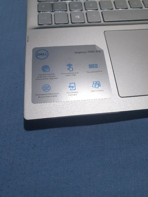 Dell inspiron 7506 2 in 1 i7 11ème génération 16g la ram 500g ssd nvme écran tactile Clavier lumineux