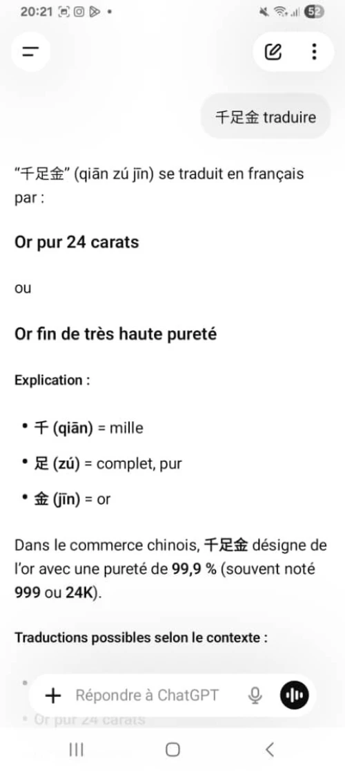 Parure 24 carats