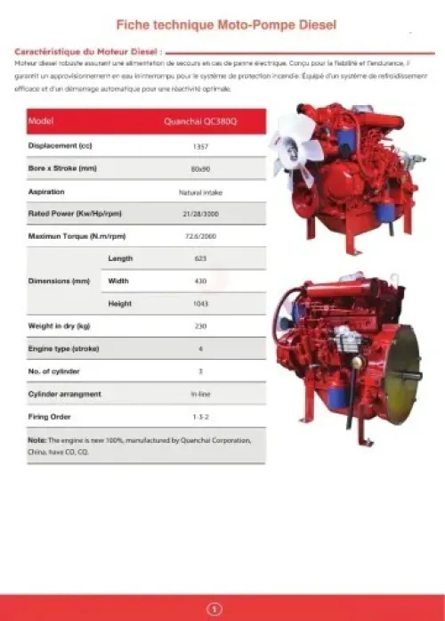 MOTOPOMPE DIESEL ANTI-INCENDIE