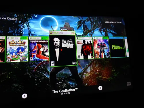 Xbox 360 slim flash et glitch avec manette d'origine sans fil