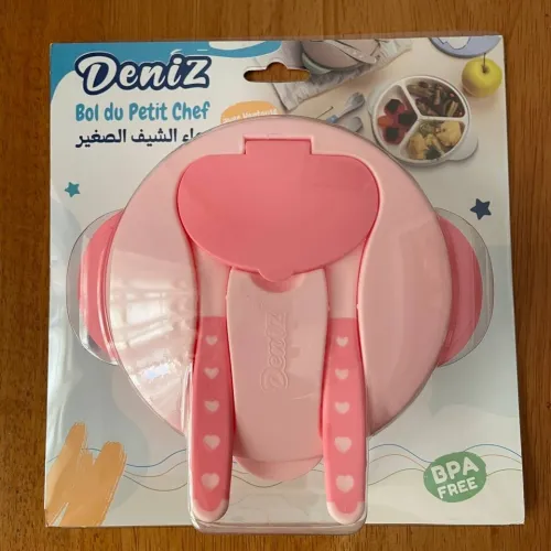 Bol Premium Bébé avec Couvercle & Compartiments, Set Repas ,Bol Silicone Antidérapant