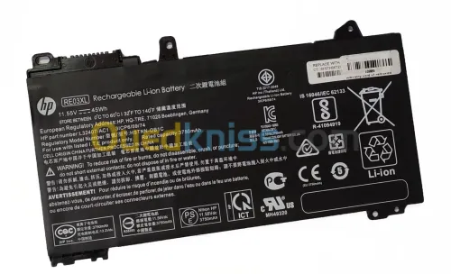 BATTERIE HP RE03XL 430 440 450 G6 G7 HP ZHAN 66 PRO 15 G2 ORIGINAL 