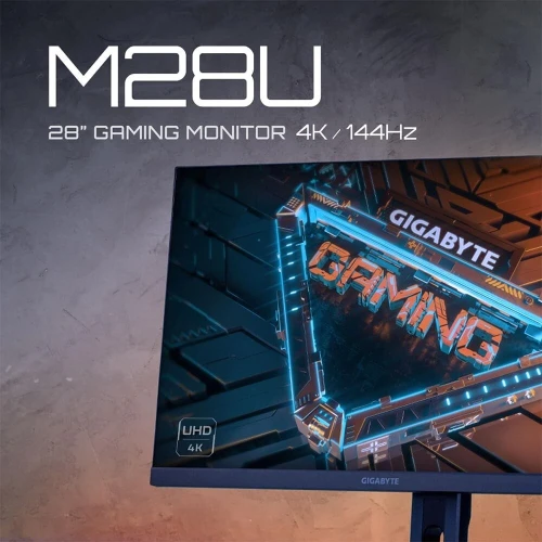 ECRAN GIGABYTE M28U 28 POUCES FOR GAMING 4K UHD 1MS 144HZ IPS HDR / HDMI 2.1 / DISPLAY PORT 1.4 
