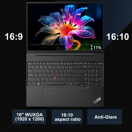 LAPTOP LENOVO THINKPAD E16 GEN2 INTEL CORE ULTRA 7 155U/RAM 16GB/SSD 512GB/ ECRAN 16 FHD+ WIN 11 PRO