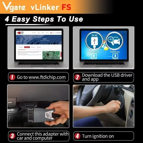 Vgate vLinker FS ELM327 Pour Renault FORD MAZDA FIAT