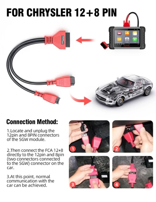 FCA 12+8 Universal Cable Adapter pour Chrysler Fiat Secure Gateway Module
