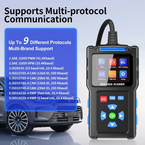 JDiag T200 voiture OBD2 Scanner lecteur de Code de défaut affichage numérique outil de Diagnostic Automobile analyseur de moteur de voiture I/M testeur prêt
