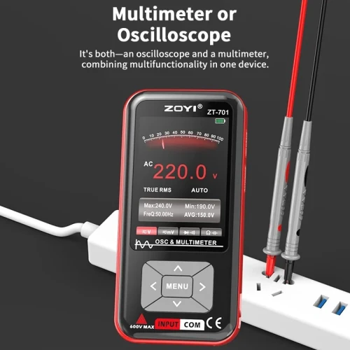 ZOYI multimètre Oscilloscope numérique 2 en 1, ZT701, 48Msps, 5MHz, 9999 points, multimètre Portable, outil de Test électrique multifonctionnel