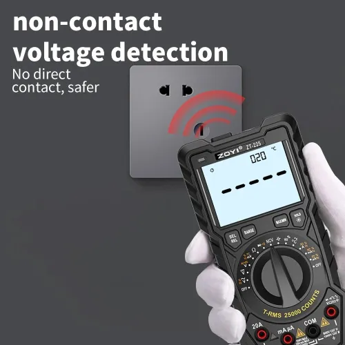 ZOYI 25000 compte ZT-225 haute précision gamme automatique multimètre intelligent électricien anti-brûlure entretien multi-usages aut