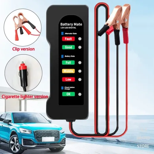 Testeur de batterie de voiture 12V, testeur d'alternateur automobile, vérificateur de batterie, analyseur pour vérifier le système de charge de batterie d'alternateur