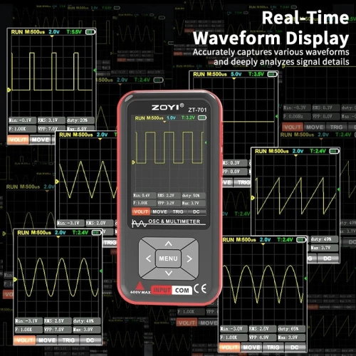 ZOYI multimètre Oscilloscope numérique 2 en 1, ZT701, 48Msps, 5MHz, 9999 points, multimètre Portable, outil de Test électrique multifonctionnel
