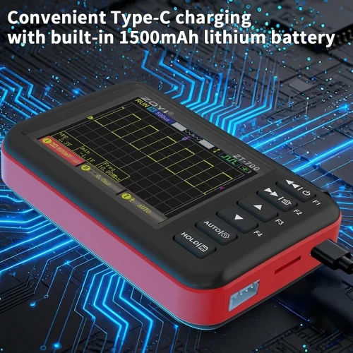 Oscilloscope portable 4-en-1 ZOYI ZT-700, bande passante 10 MHz, avec fonction d'émulateur de programmeur et enregistreur de formes d'onde