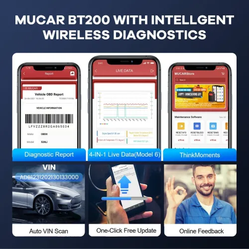 Launch Thinkcar ( Mucar Bt200 ) افضل جهاز فحص جميع السيارات
