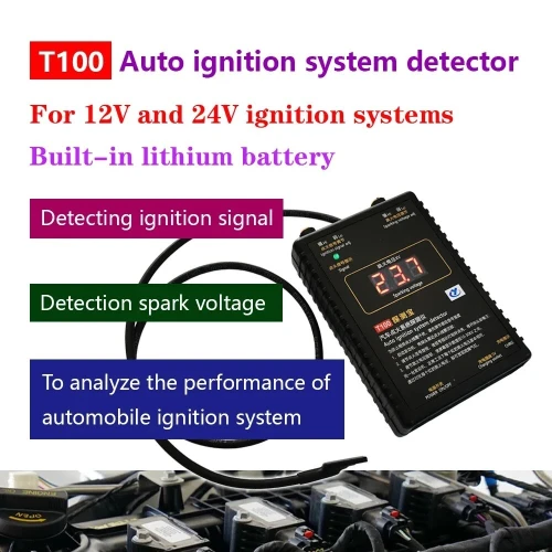 Détecteur de système de ville automatique AM-T100 12V 24V Signal de ville et testeur de tension d'étincelle