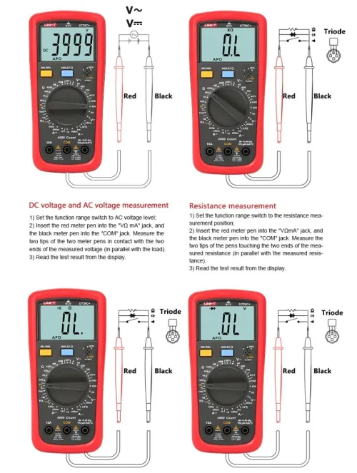 UNI-T UT39A+ Plus multimètre ampèremètre numérique voltmètre courant AC/DC testeur d'électricien professionnel multimètre