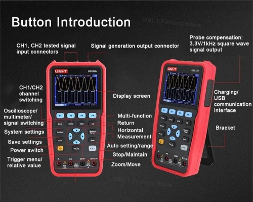 UNI-T UT81A+ Oscilloscope multimètre  50Mhz professionnel double canaux Oscilloscope numérique