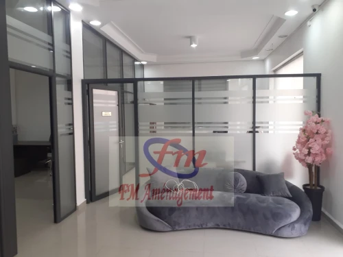 Menuiserie aluminium TPR. Strugal, HPS, Méta 50, Cloison Amovible et verre Trempé